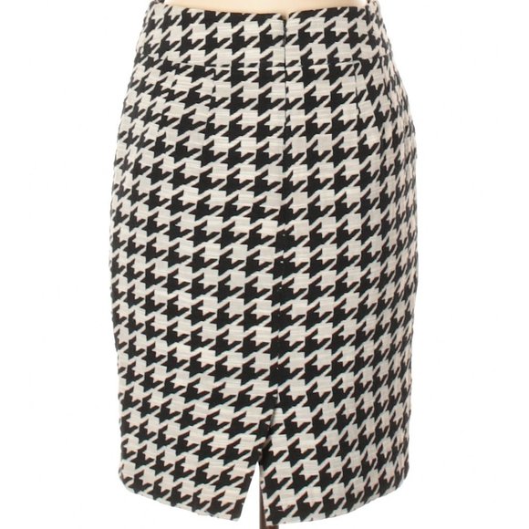 Ann Taylor Factory Houndstooth Pencil Skirt- Sz. 0 - Picture 2 of 2